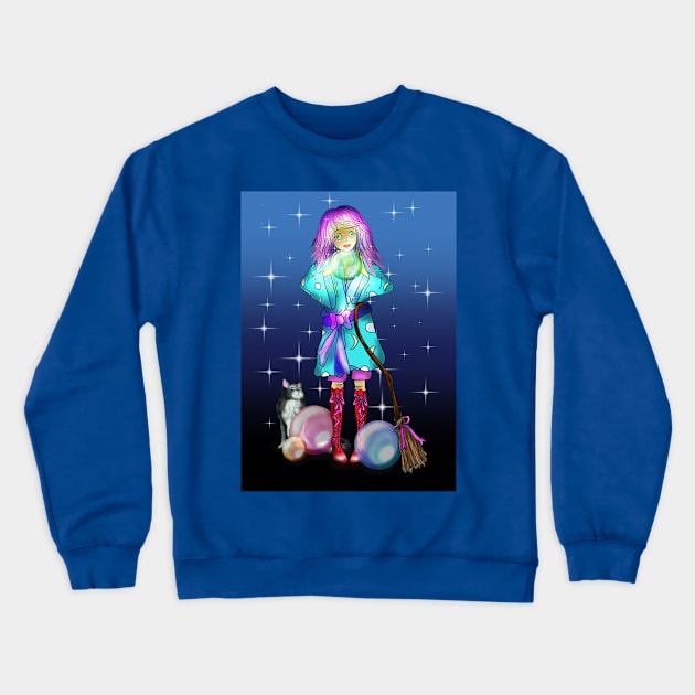 Apprentice sorcerer anime girl Crewneck Sweatshirt by cuisinecat